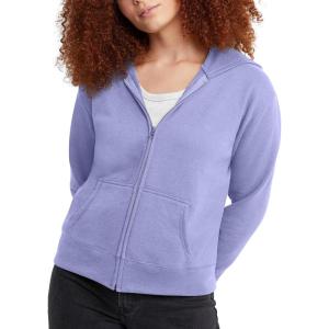 Hanes womens Ecosmart Full Zip Fleece Hoodie(Peri Blue)