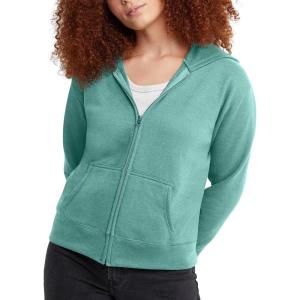 Hanes womens Ecosmart Full Zip Fleece Hoodie(Spanish Moss)