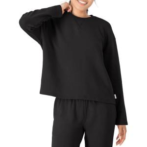 Hanes womens Originals French Terry Pullover, Cropped Crewneck Sweatshirt for Women, Comfywear Loungewear(Black)