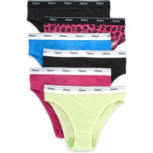 Hanes womens Originals Hi-leg Panties, Breathable Stretch Cotton Underwear, Assorted, 6-pack(Fashion Color Mix)