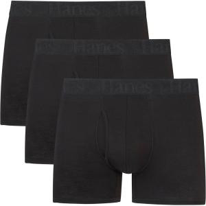 Men’s Originals Boxer Briefs & Trunks, Supersoft Bamboo from Viscose Underwear, 3-Pack(Trunk – Black – 3 Pack)