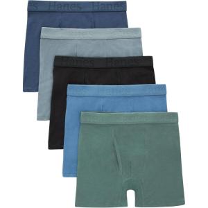 boys Hanes Originals Ultimate Supersoft Boys’ Boxer Brief Underwear, Assorted, 5-pack(Green/Blue/Black 5-pack)
