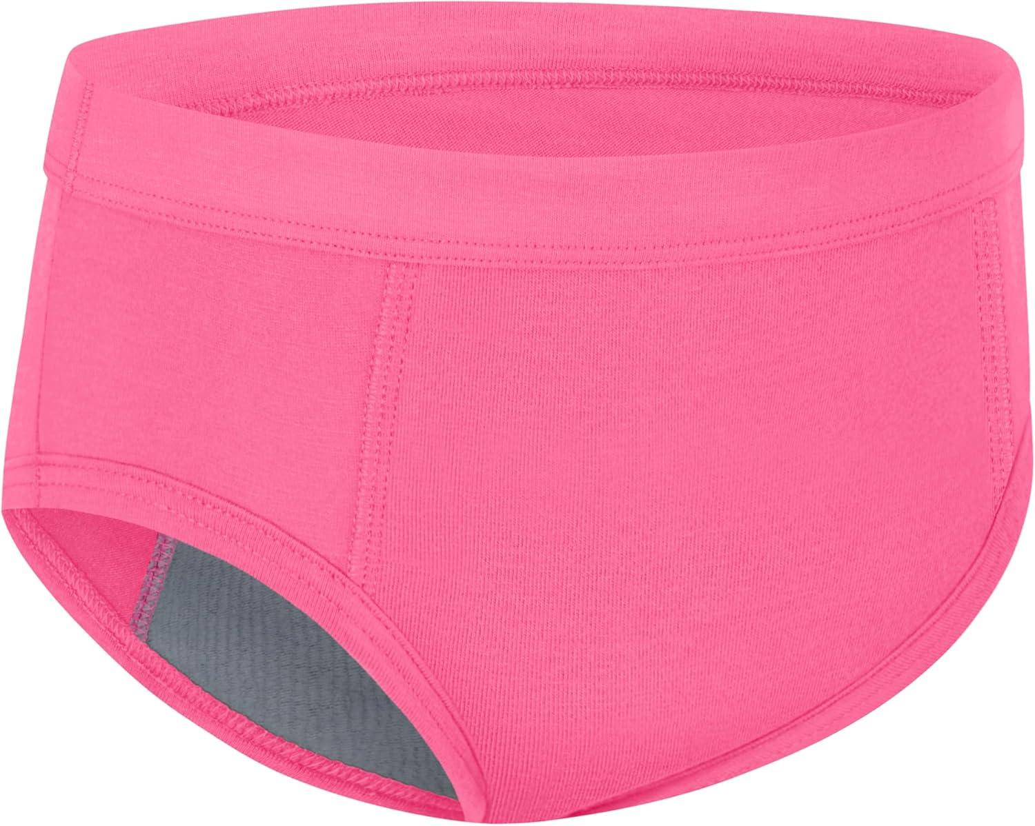 imageHanes Absorbency Briefs 3 Pairs Confident Nights Cotton Overnight Underwear for GirlsGreyAquaPink