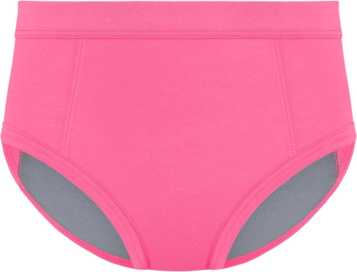 imageHanes Absorbency Briefs 3 Pairs Confident Nights Cotton Overnight Underwear for GirlsGreyAquaPink