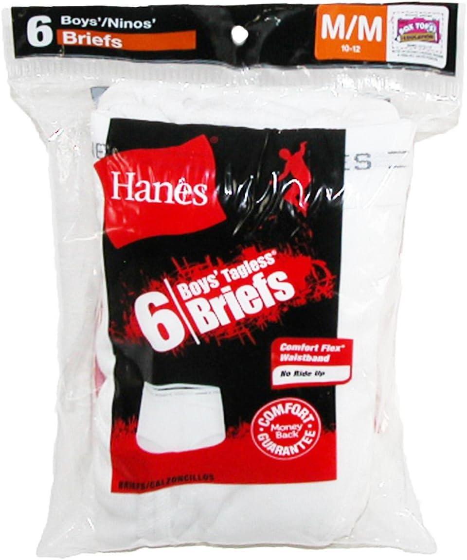 imageHanes Boys Brief Underwear Cotton Underwear for Boys No RideUp Briefs 6 and 10 PacksWhite 6 Pack