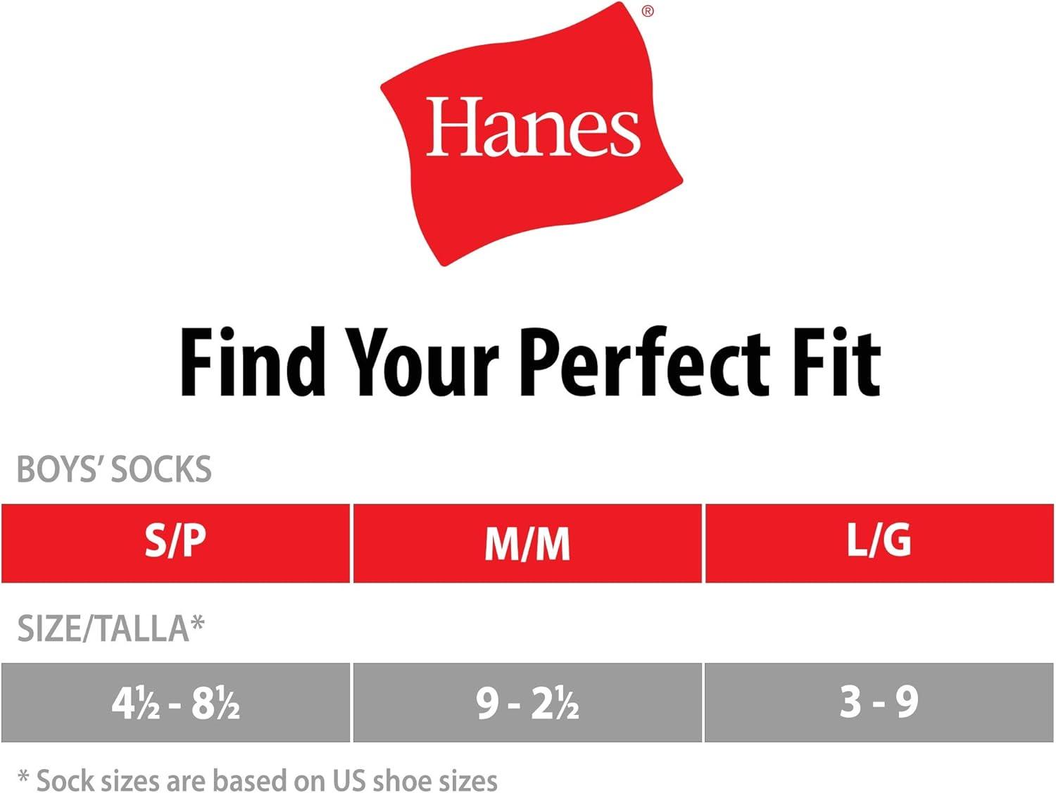 imageHanes Boys Socks Double Tough Cushioned Crew Socks 12pair PacksWhiteGrey Bottom