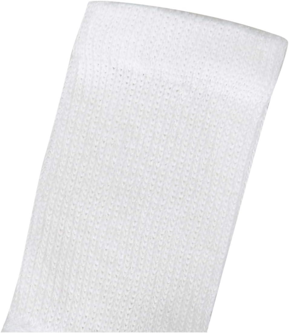 imageHanes Boys Socks Double Tough Cushioned Crew Socks 12pair PacksWhiteGrey Bottom