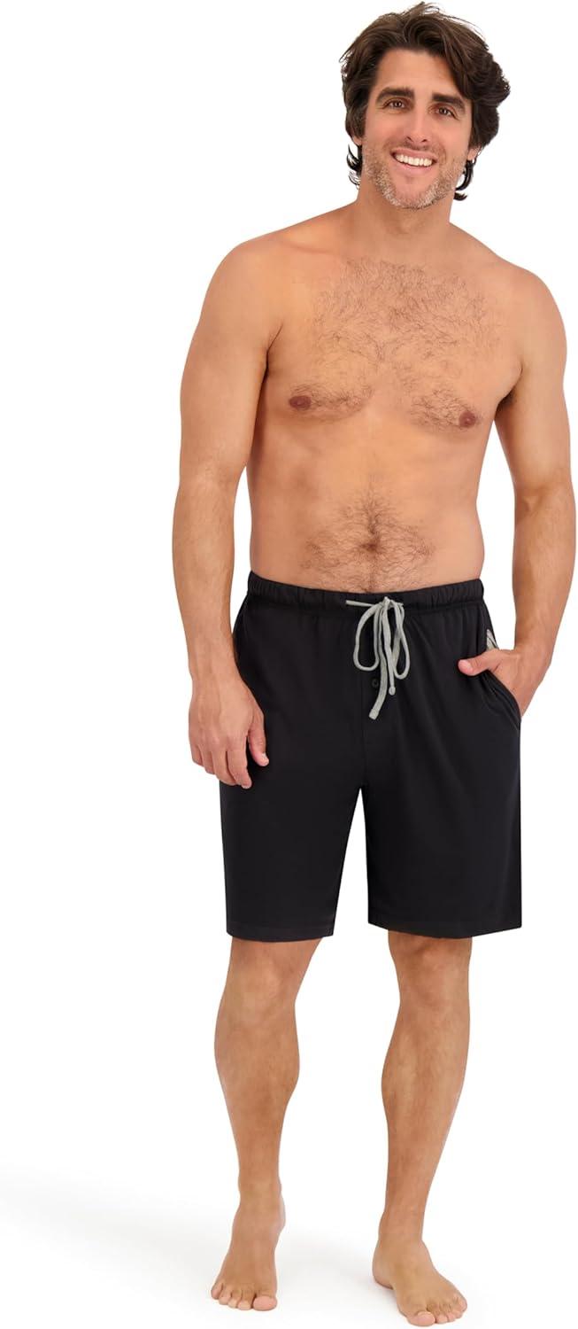 imageHanes Mens 2Pack Sleep Shorts Cotton Lounge Shorts 75quot Inseam Breathable Fit Elastic Waist Pantalones para Dormir 2PackBlackBlack