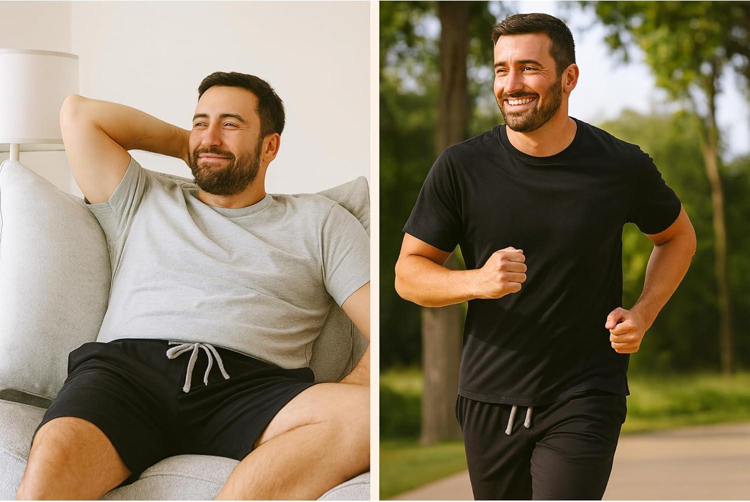 imageHanes Mens 2Pack Sleep Shorts Cotton Lounge Shorts 75quot Inseam Breathable Fit Elastic Waist Pantalones para Dormir 2PackBlackBlack