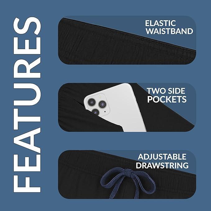 imageHanes Mens 2Pack Sleep Shorts Cotton Lounge Shorts 75quot Inseam Breathable Fit Elastic Waist Pantalones para Dormir 2PackBlackDark Blue