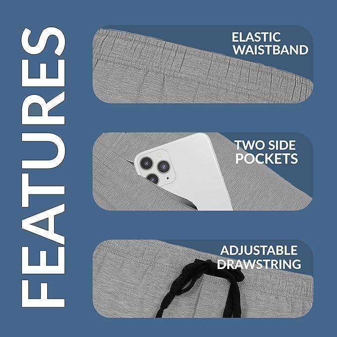 imageHanes Mens 2Pack Sleep Shorts Cotton Lounge Shorts 75quot Inseam Breathable Fit Elastic Waist Pantalones para Dormir 2PackBlueNavy