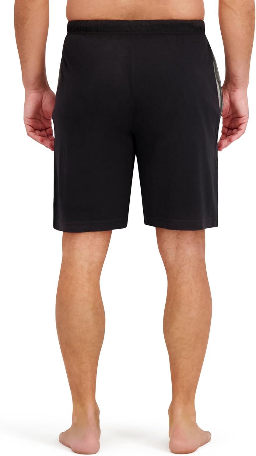 imageHanes Mens 2Pack Sleep Shorts Cotton Lounge Shorts 75quot Inseam Breathable Fit Elastic Waist Pantalones para Dormir 2PackHeather GreyBlack