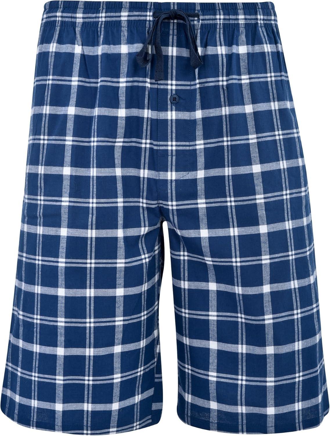 imageHanes Mens 2Pack Woven Pajama Shorts Lightweight Breathable Lounge Fit for Summer Pantalones Cortos para Hombre 2PackNavy Red