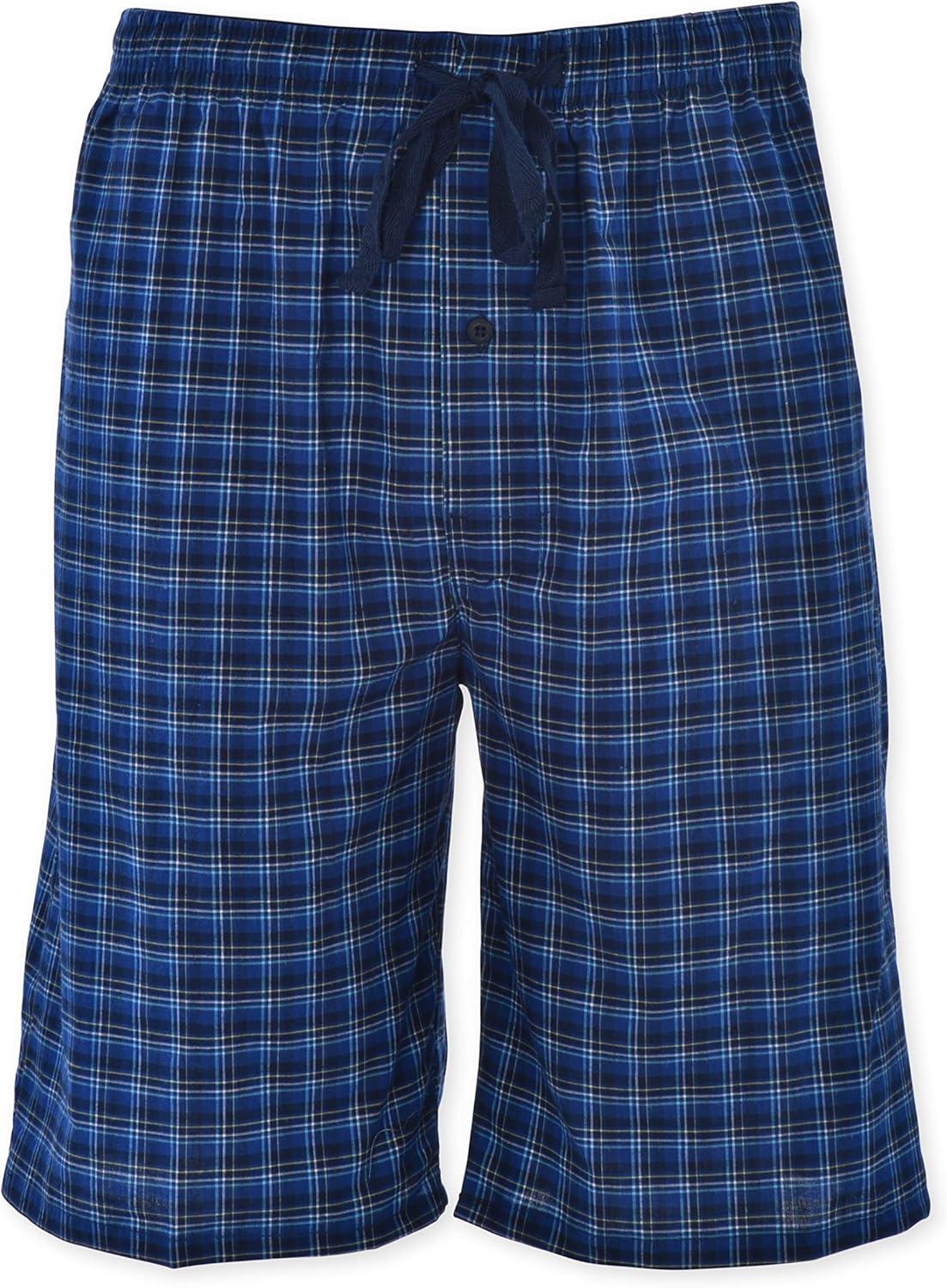 imageHanes Mens 2Pack Woven Pajama Shorts Lightweight Breathable Lounge Fit for Summer Pantalones Cortos para Hombre 2PackNavy Plaid