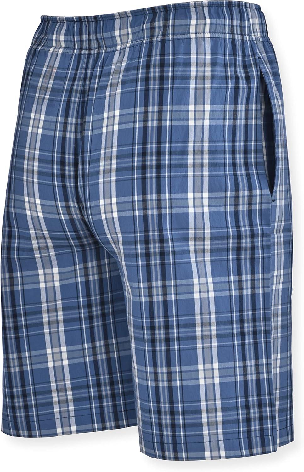 imageHanes Mens 2Pack Woven Pajama Shorts Lightweight Breathable Lounge Fit for Summer Pantalones Cortos para Hombre 2PackRedBlue