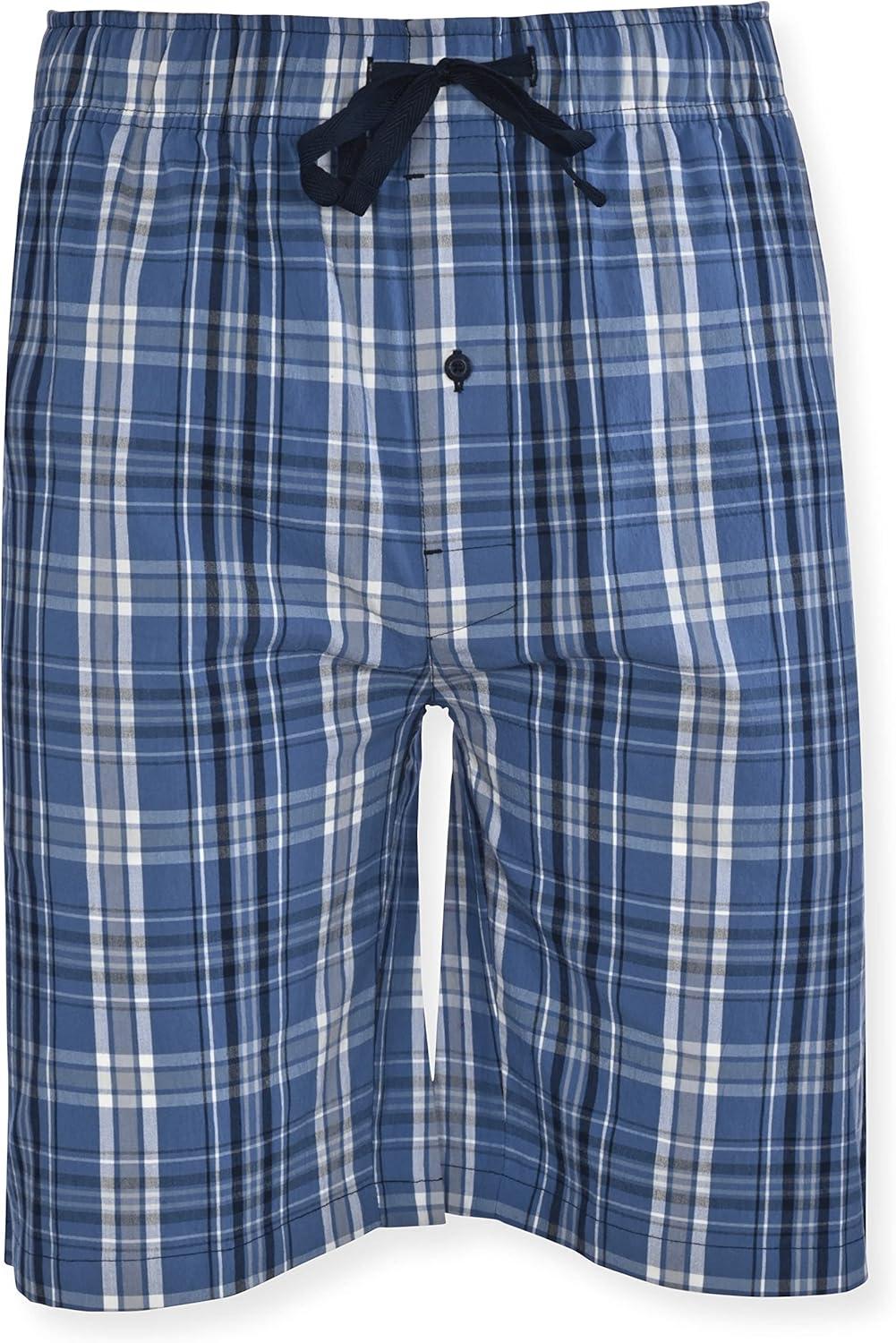 imageHanes Mens 2Pack Woven Pajama Shorts Lightweight Breathable Lounge Fit for Summer Pantalones Cortos para Hombre 2PackRedBlue