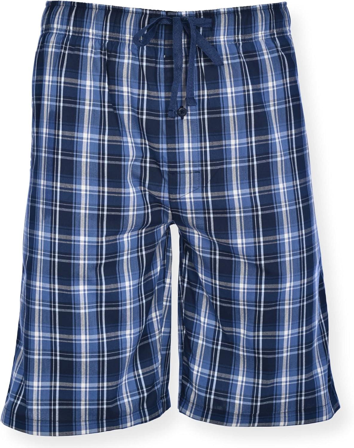 imageHanes Mens 2Pack Woven Pajama Shorts Lightweight Breathable Lounge Fit for Summer Pantalones Cortos para Hombre 2PackRedNavy