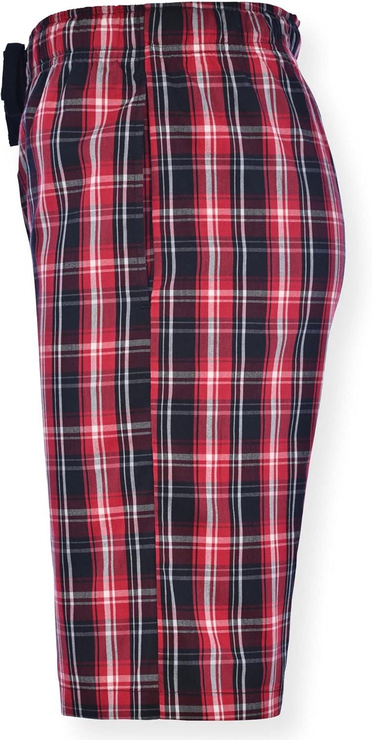 imageHanes Mens 2Pack Woven Pajama Shorts Lightweight Breathable Lounge Fit for Summer Pantalones Cortos para Hombre 2PackRedNavy