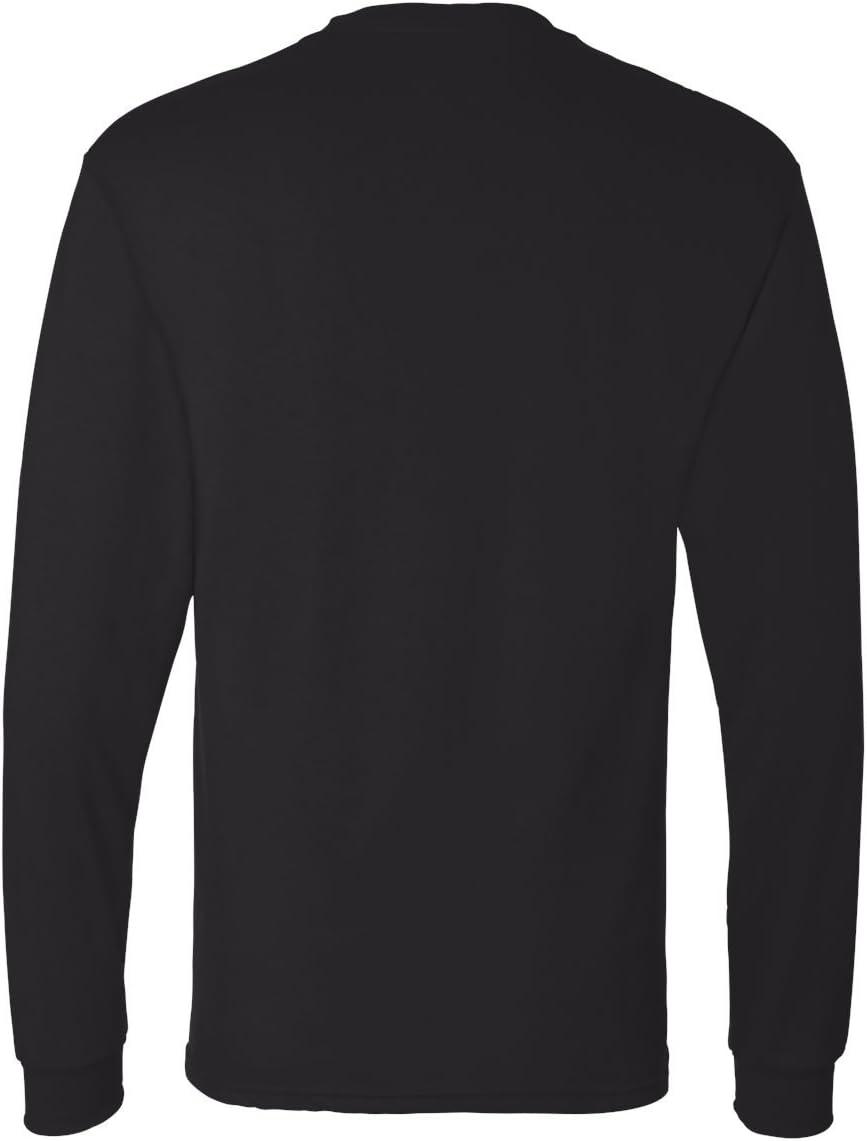 imageHanes Mens Essentials LongSleeve TShirt Crewneck Cotton TShirts for Men 2PackBlack 2 Pack