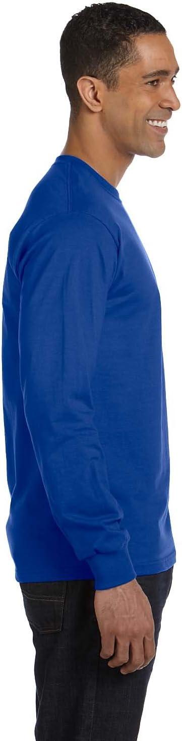 imageHanes Mens Essentials LongSleeve TShirt Crewneck Cotton TShirts for Men 2PackDeep Royal
