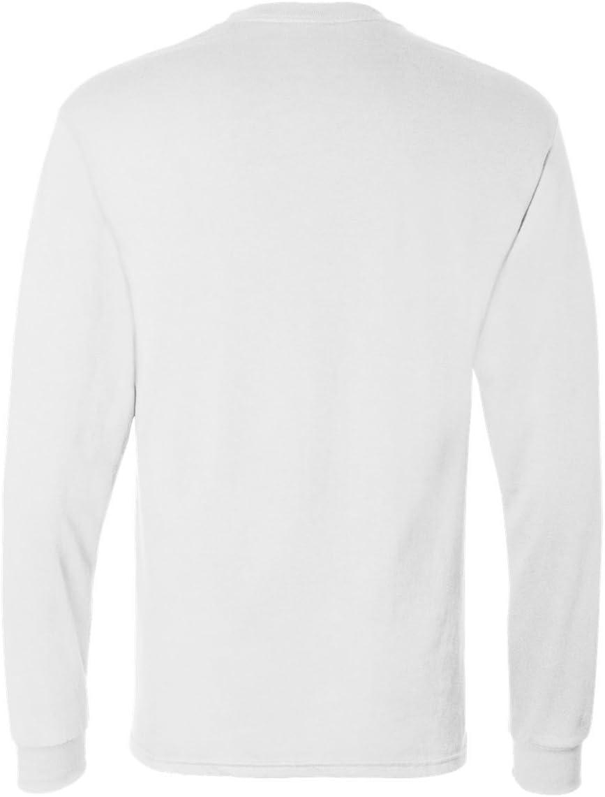imageHanes Mens Essentials LongSleeve TShirt Crewneck Cotton TShirts for Men 2PackWhite 2 Pack