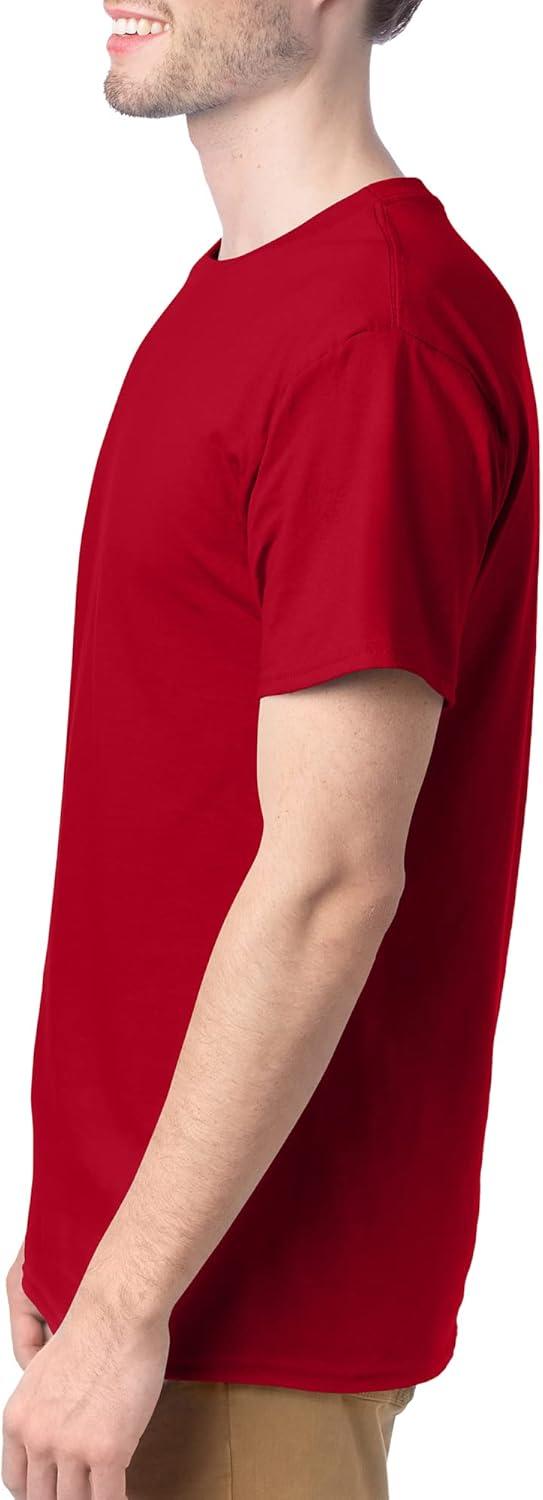 imageHanes Mens Essentials Tshirt 4 and 6 Packs ComfortSoft Tee Cotton Shirt for MenDeep Red 4 Pack