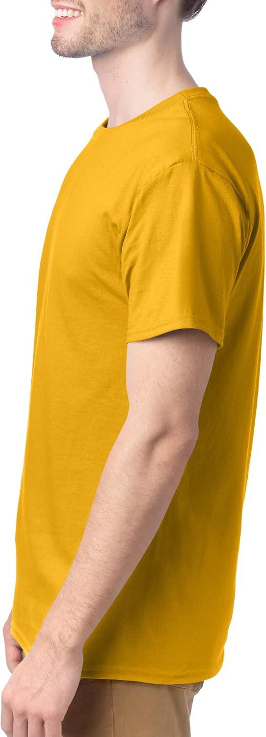 imageHanes Mens Essentials Tshirt 4 and 6 Packs ComfortSoft Tee Cotton Shirt for MenGold 4 Pack