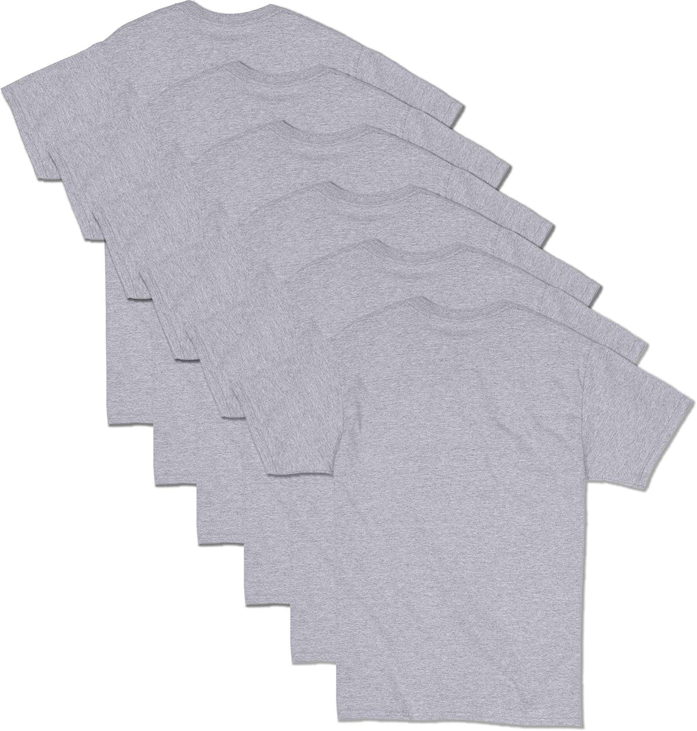imageHanes Mens Essentials Tshirt 4 and 6 Packs ComfortSoft Tee Cotton Shirt for MenLight Steel 6 Pack