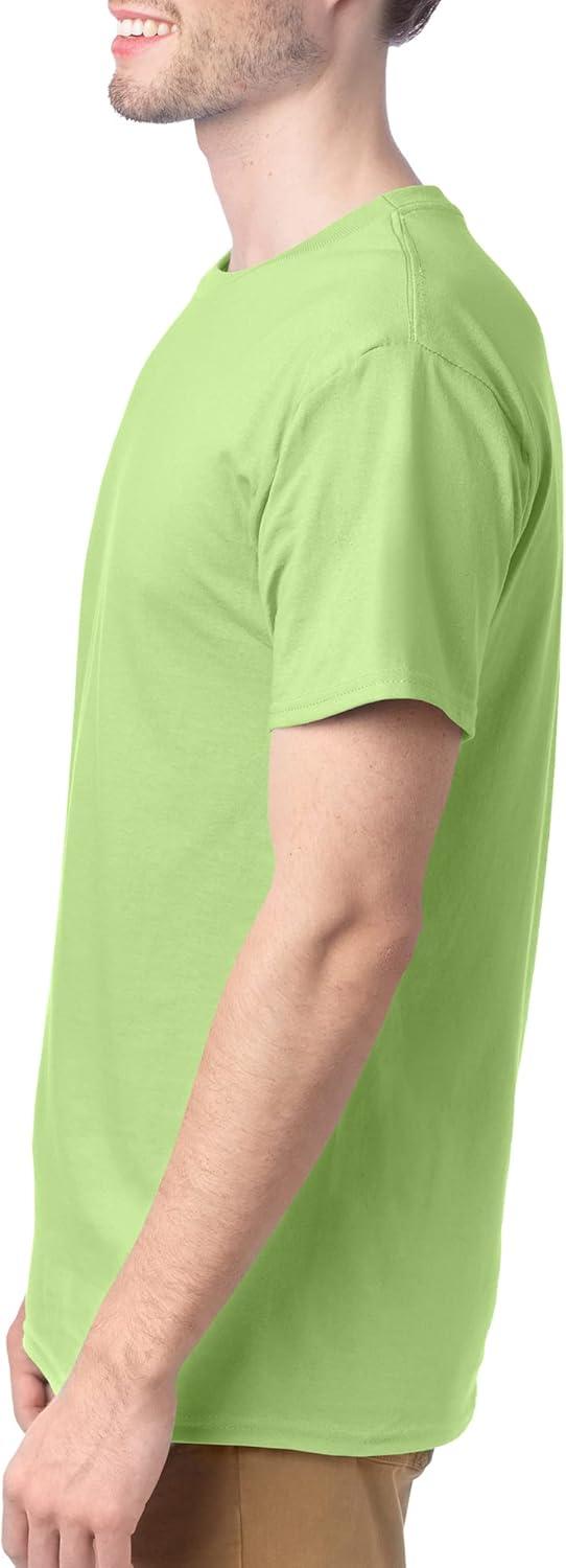 imageHanes Mens Essentials Tshirt 4 and 6 Packs ComfortSoft Tee Cotton Shirt for MenLime 4 Pack