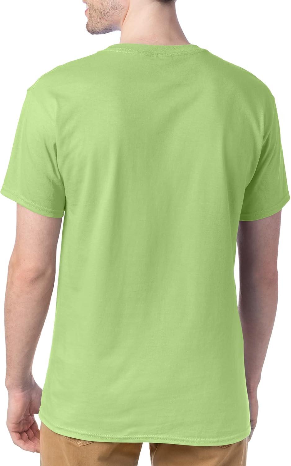 imageHanes Mens Essentials Tshirt 4 and 6 Packs ComfortSoft Tee Cotton Shirt for MenLime 4 Pack