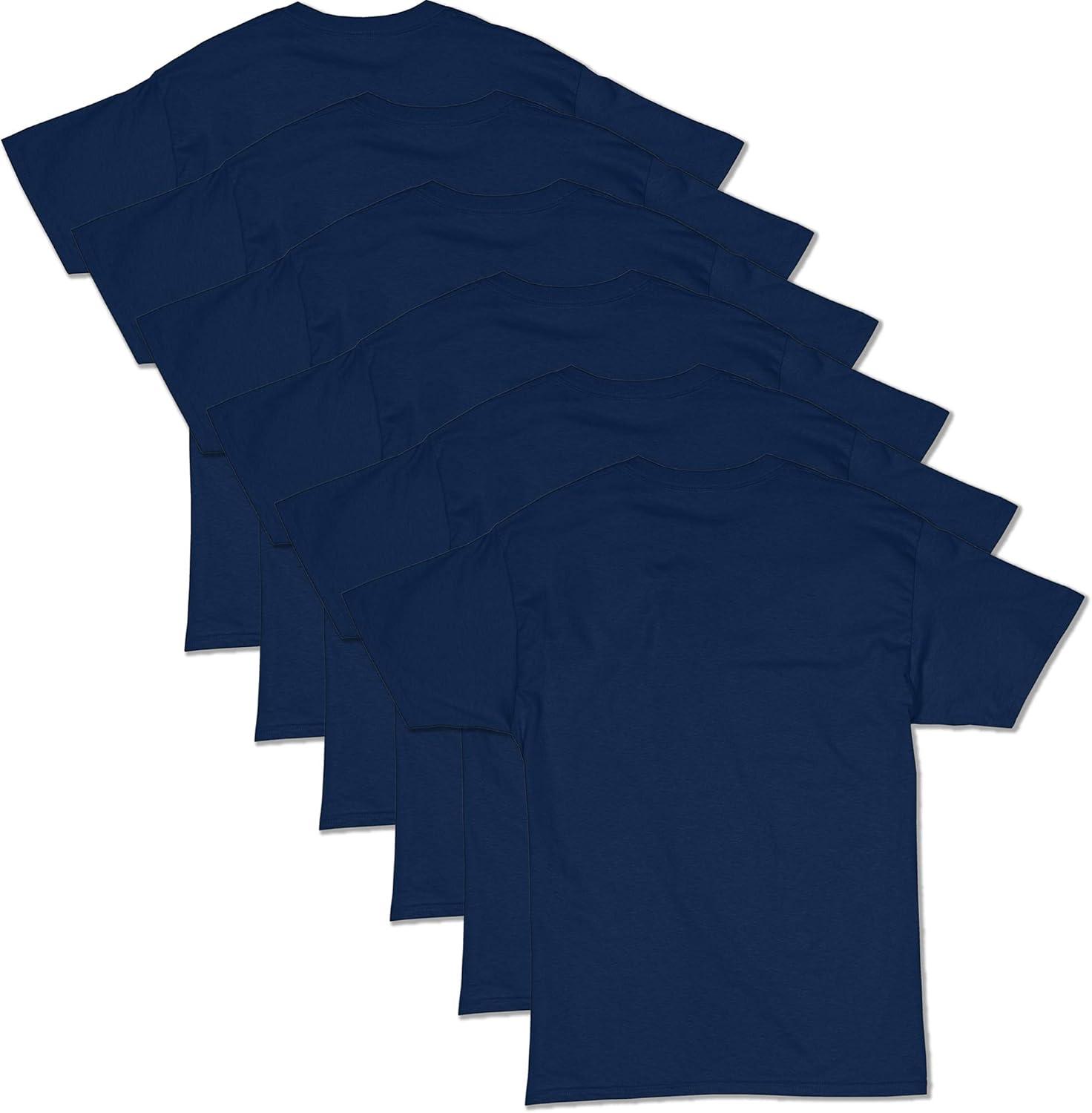 imageHanes Mens Essentials Tshirt 4 and 6 Packs ComfortSoft Tee Cotton Shirt for MenNavy 6 Pack