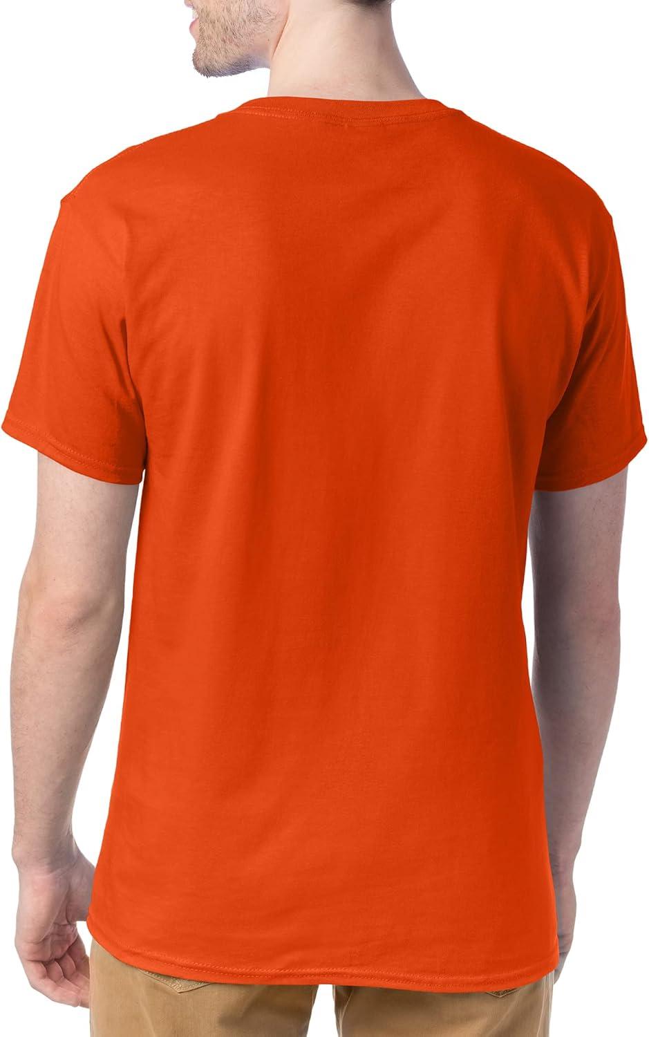 imageHanes Mens Essentials Tshirt 4 and 6 Packs ComfortSoft Tee Cotton Shirt for MenOrange 4 Pack