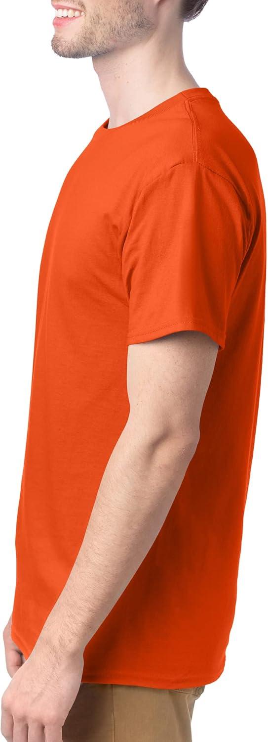 imageHanes Mens Essentials Tshirt 4 and 6 Packs ComfortSoft Tee Cotton Shirt for MenOrange 4 Pack