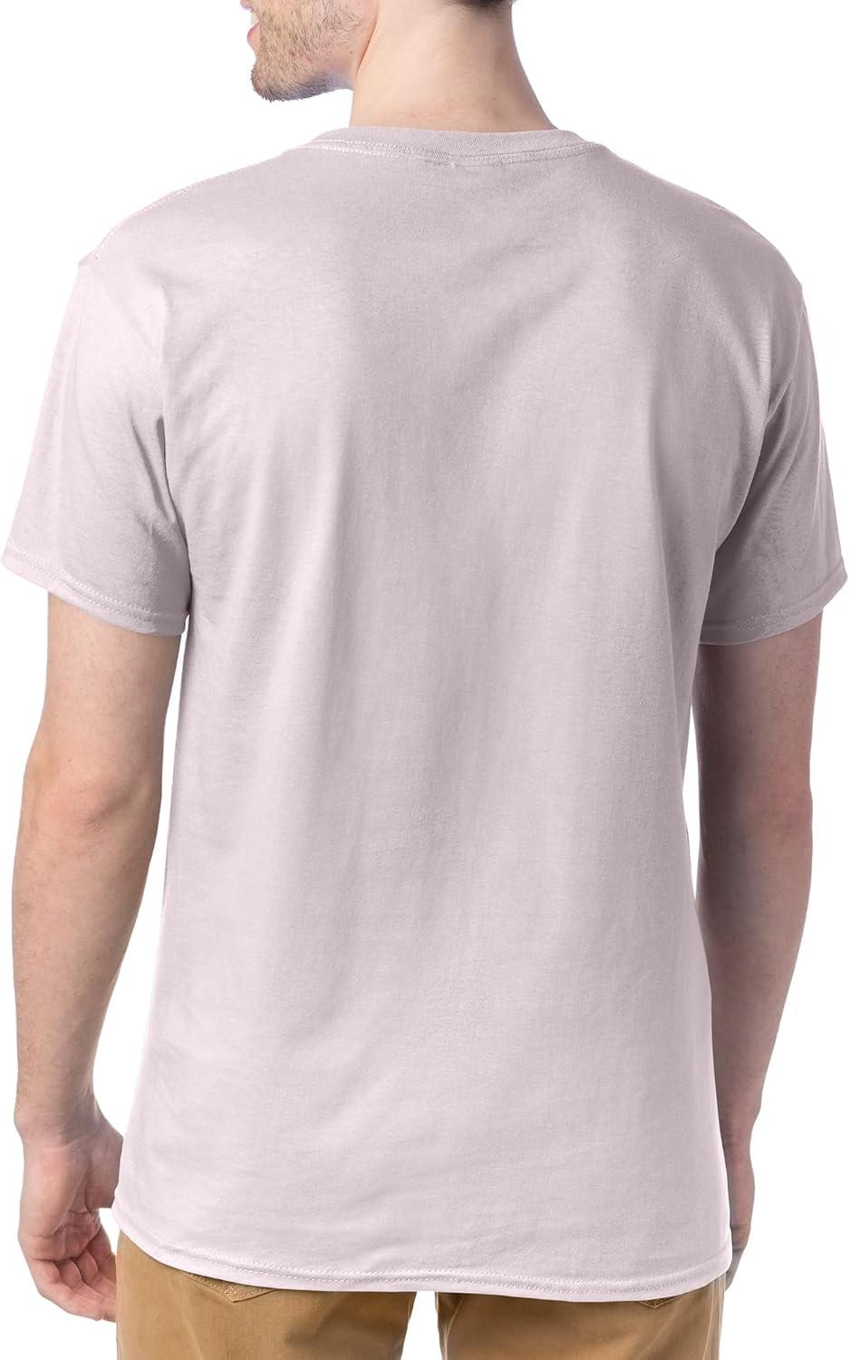 imageHanes Mens Essentials Tshirt 4 and 6 Packs ComfortSoft Tee Cotton Shirt for MenPale Pink 4 Pack