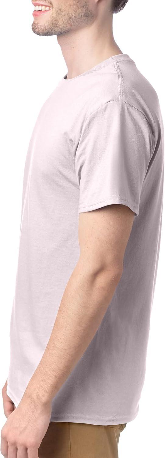 imageHanes Mens Essentials Tshirt 4 and 6 Packs ComfortSoft Tee Cotton Shirt for MenPale Pink 4 Pack