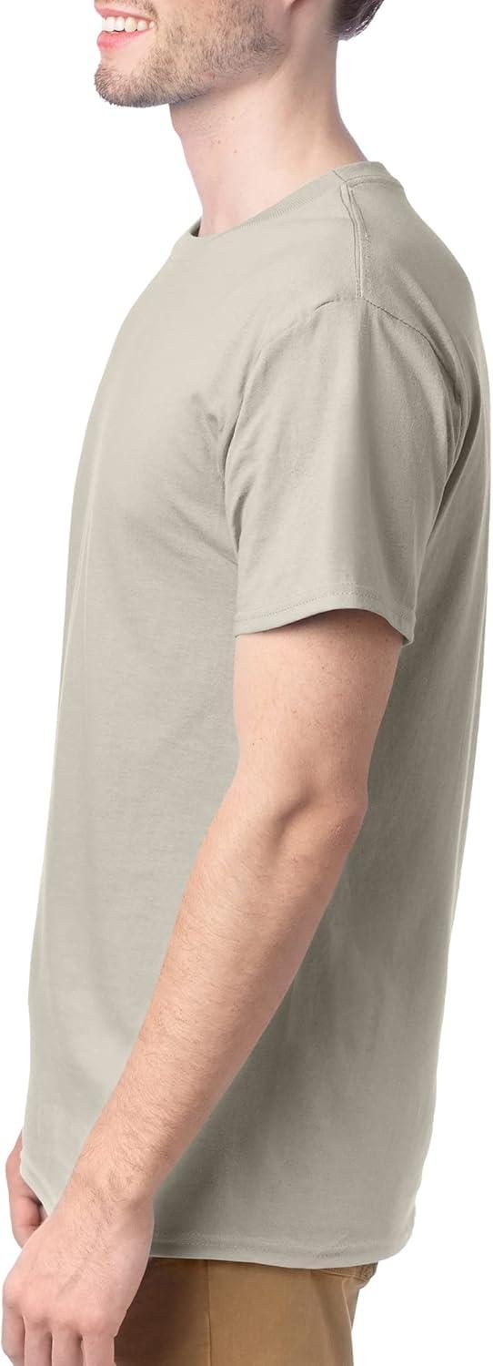 imageHanes Mens Essentials Tshirt 4 and 6 Packs ComfortSoft Tee Cotton Shirt for MenSand 4 Pack