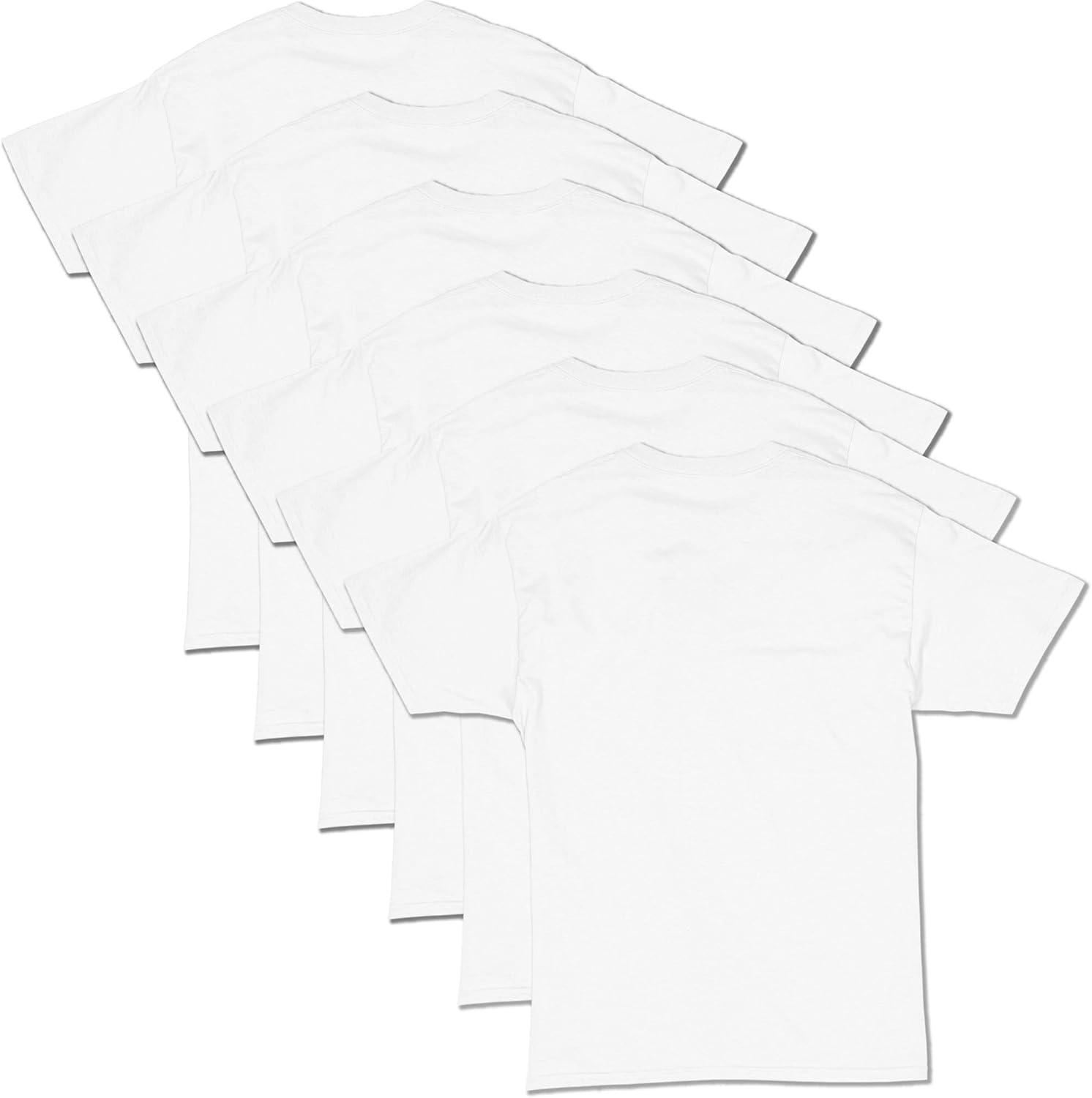imageHanes Mens Essentials Tshirt 4 and 6 Packs ComfortSoft Tee Cotton Shirt for MenWhite 6 Pack
