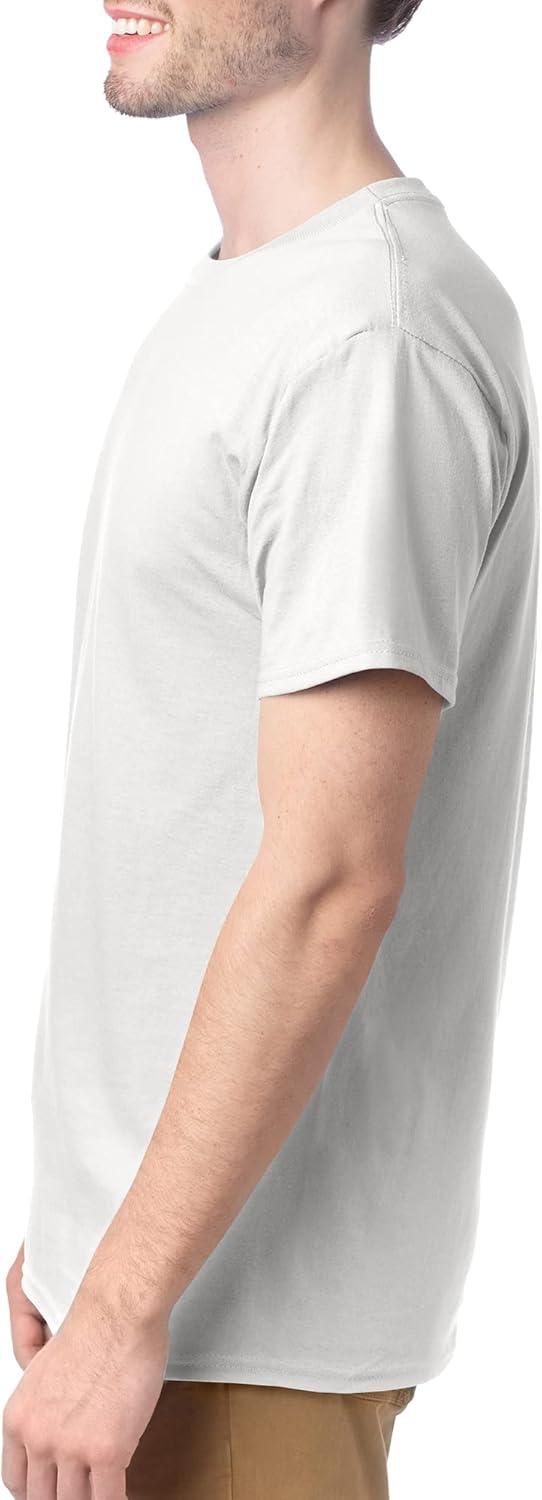 imageHanes Mens Essentials Tshirt 4 and 6 Packs ComfortSoft Tee Cotton Shirt for MenWhite 6 Pack