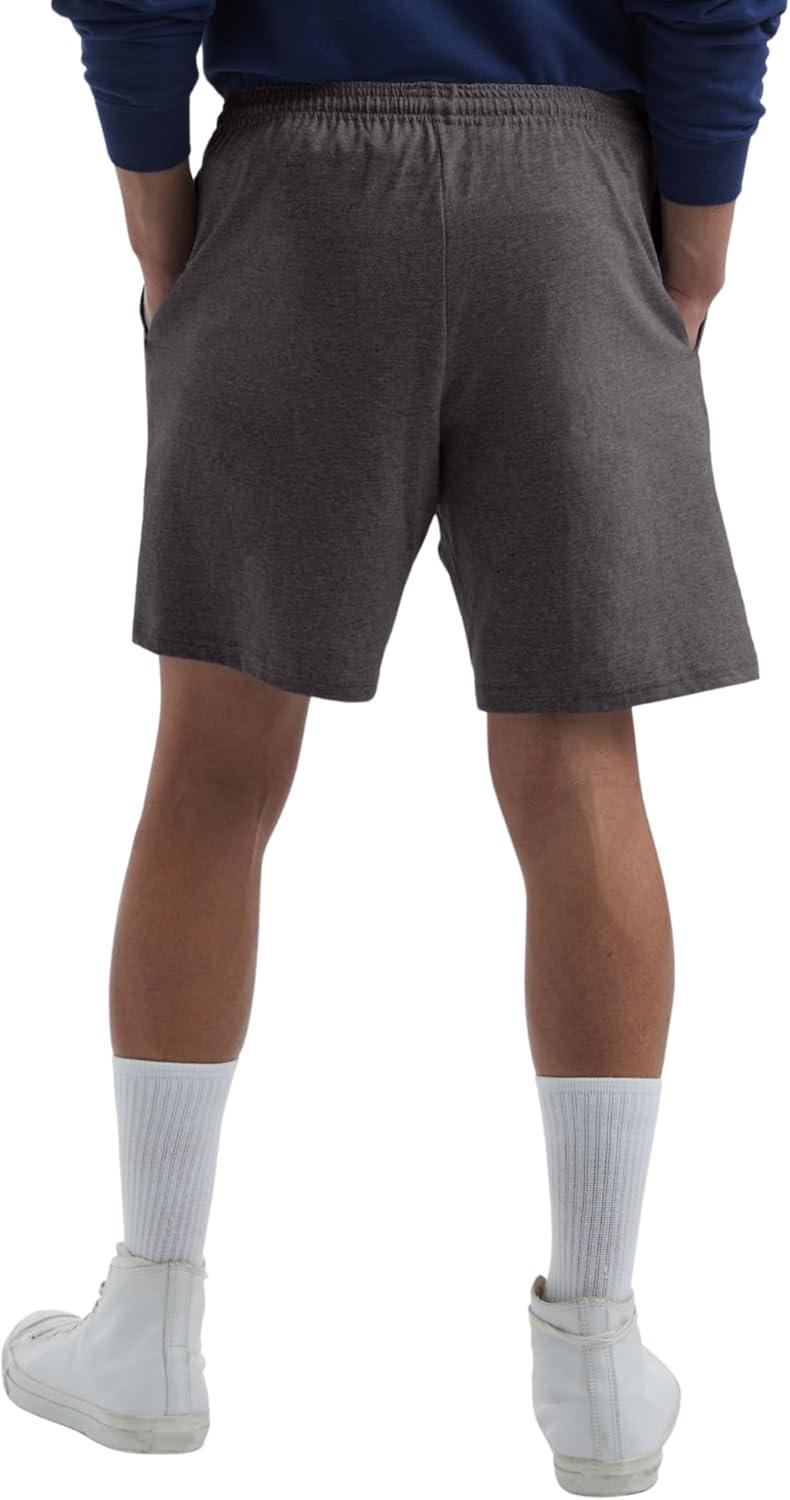 imageHanes Mens Jersey Pocket ShortCharcoal Heather