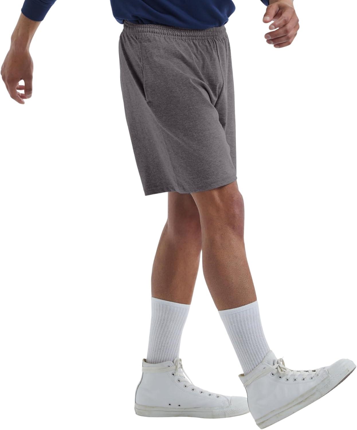 imageHanes Mens Jersey Pocket ShortCharcoal Heather