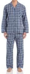 imageHanes Mens Long Sleeve Plain Weave Pajama SetBlue Check
