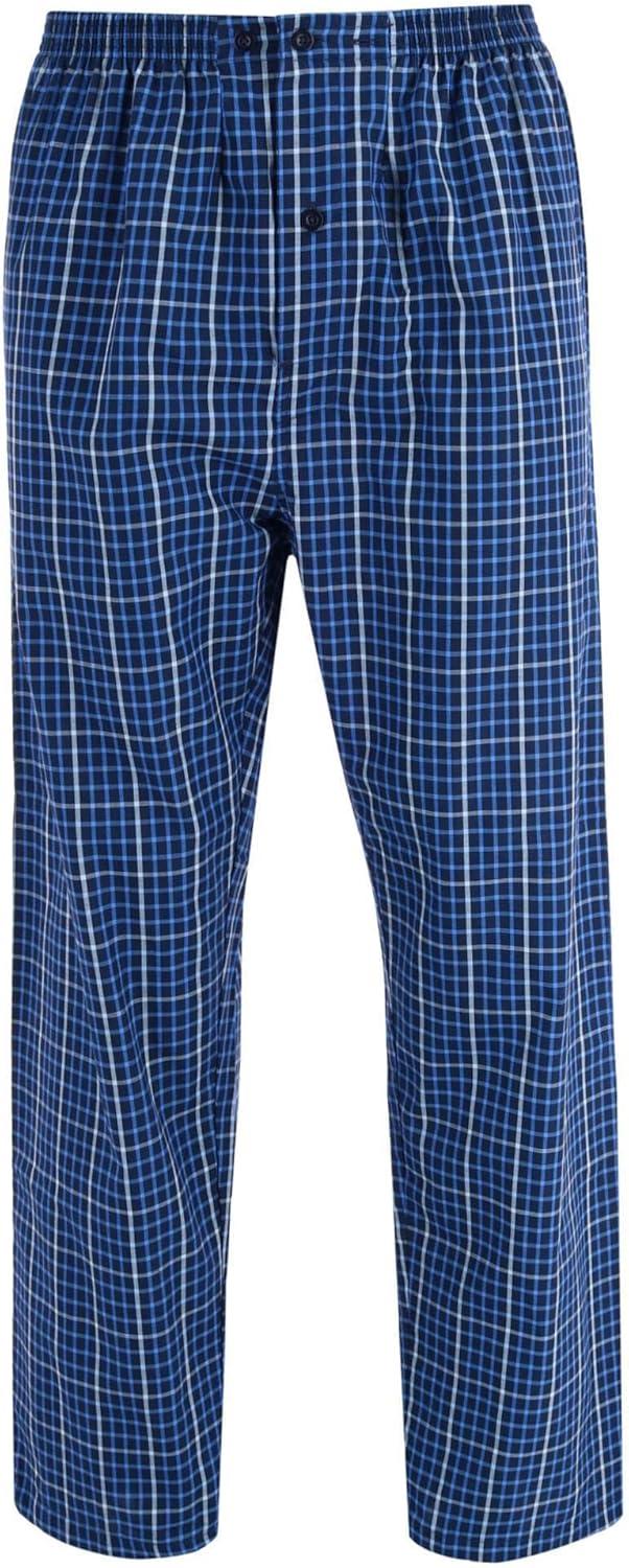 imageHanes Mens Long Sleeve Plain Weave Pajama SetNavy