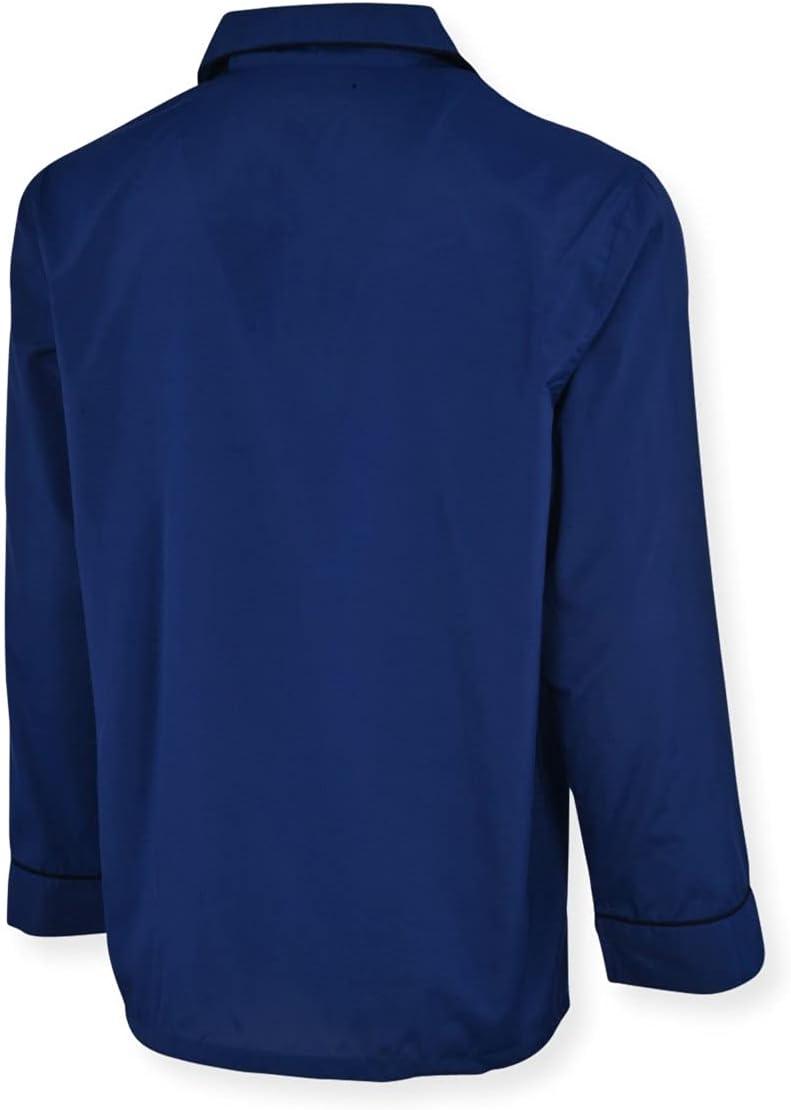 imageHanes Mens Long Sleeve Plain Weave Pajama SetNavy Heather