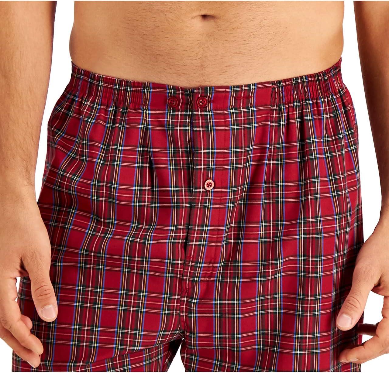 imageHanes Mens Long Sleeve Plain Weave Pajama SetRed