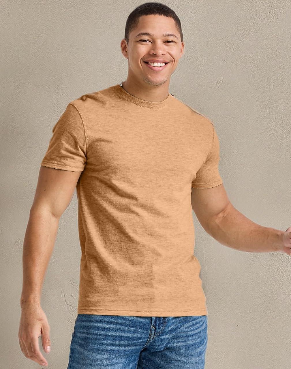 imageHanes Mens Originals Lightweight TShirt Crewneck TShirts for Men TriBlend Tee Available in TallAcorn Brown Pe Heather