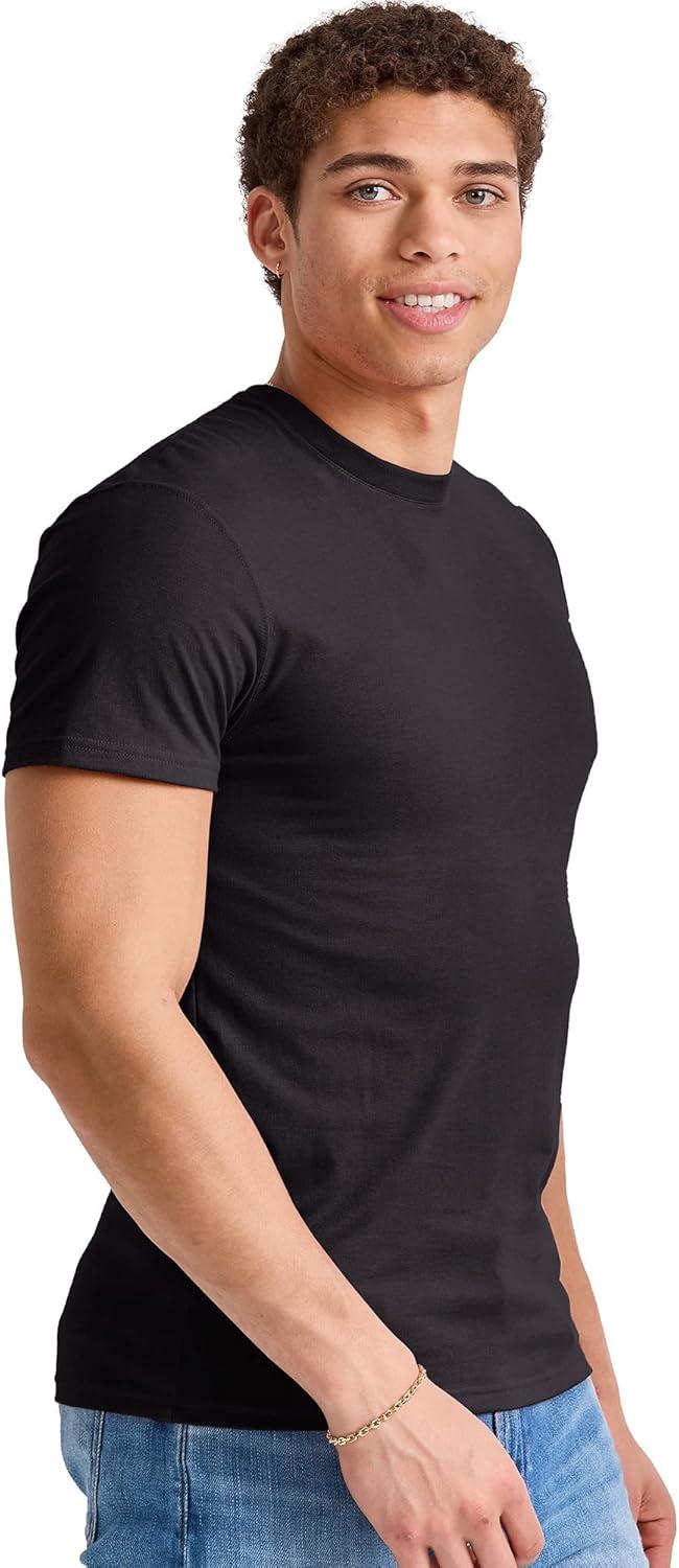 imageHanes Mens Originals Lightweight TShirt Crewneck TShirts for Men TriBlend Tee Available in TallBlack