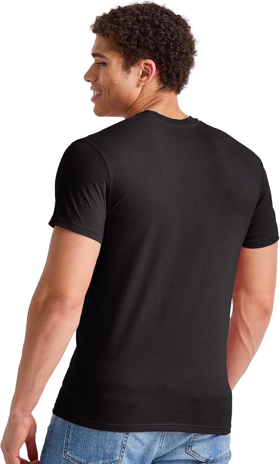 imageHanes Mens Originals Lightweight TShirt Crewneck TShirts for Men TriBlend Tee Available in TallBlack