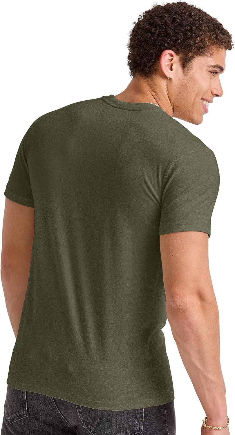 imageHanes Mens Originals Lightweight TShirt Crewneck TShirts for Men TriBlend Tee Available in TallMiltary Gren Trblend