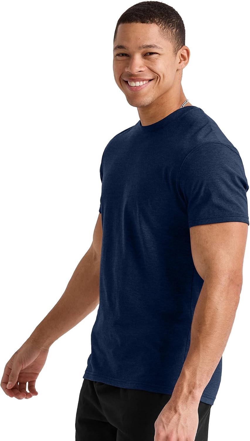 imageHanes Mens Originals Lightweight TShirt Crewneck TShirts for Men TriBlend Tee Available in TallNavy Triblend