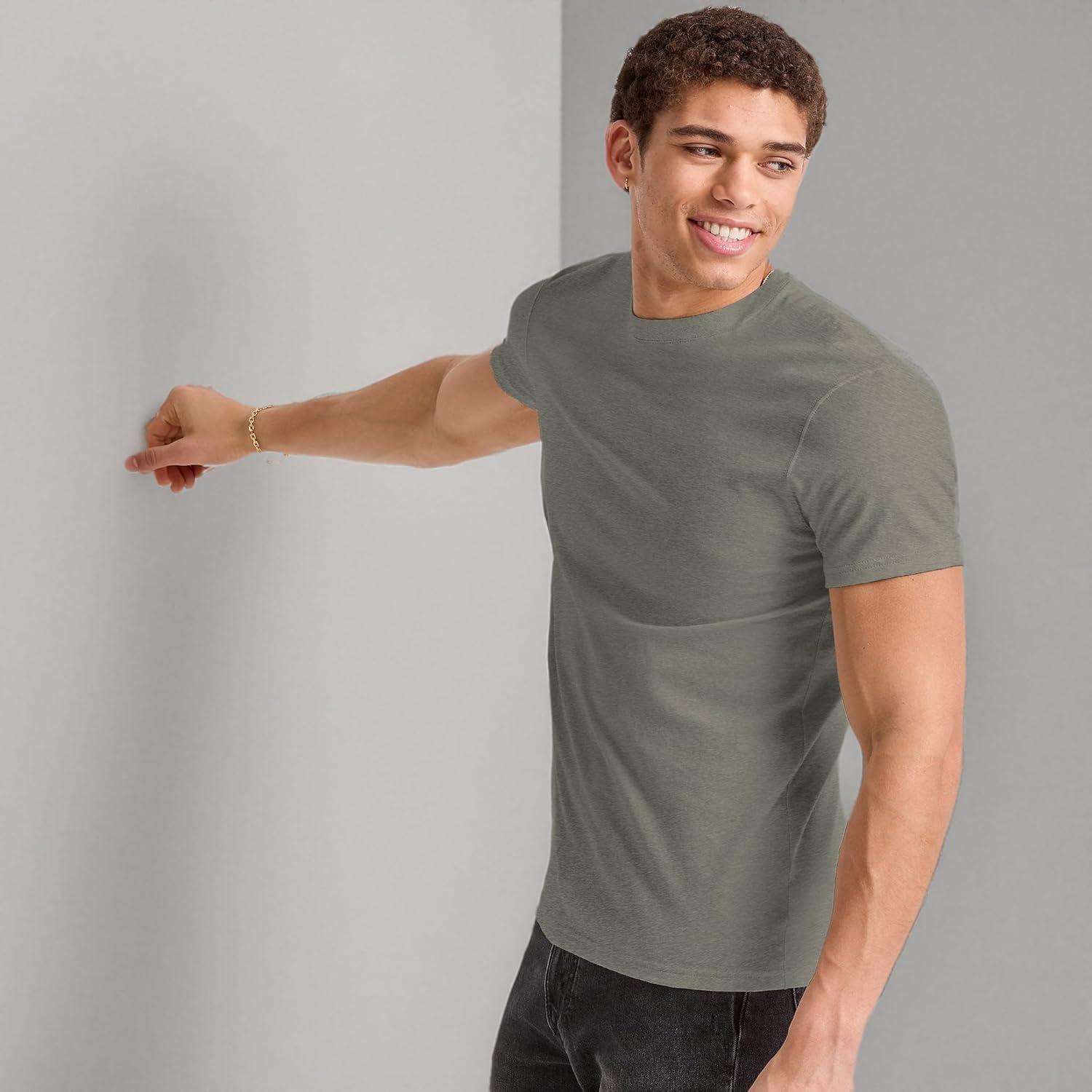 imageHanes Mens Originals Lightweight TShirt Crewneck TShirts for Men TriBlend Tee Available in TallPebblestone Heather